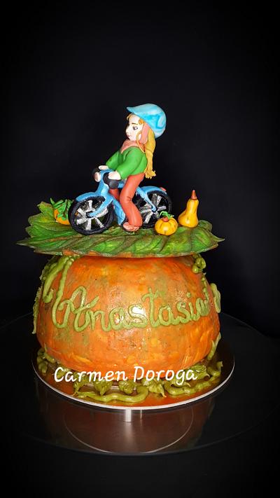 Girl riding bicycle  - Cake by Carmen Doroga