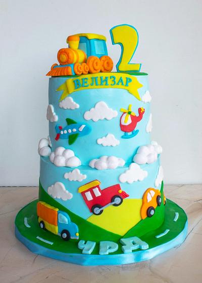 Cake with transport vehicles. - Cake by TortIva