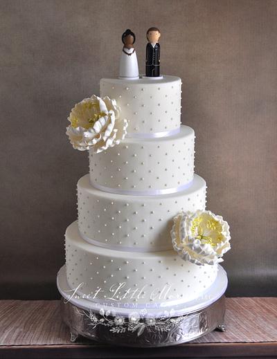 Classic Swiss Dot Wedding Cake - Cake by Stephanie