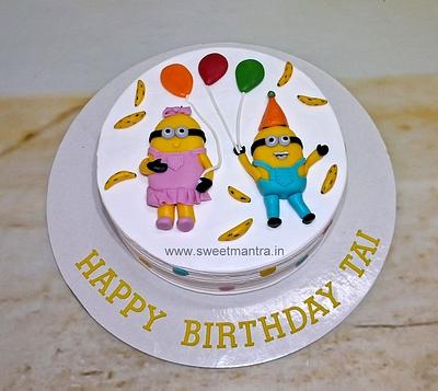 Minion cake for sisters birthday - Cake by Sweet Mantra Homemade Customized Cakes Pune