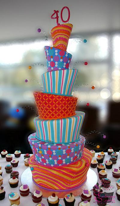 7 Tiered Topsy Turvy Cake - Cake by Enticing Cakes Inc.