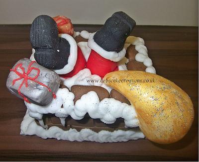 When Santa got stuck up the chimney - Cake by debscakecreations