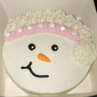 Snow woman :) face cake  - Cake by Wendy Army
