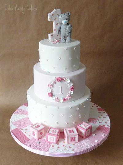 Tatty Teddy First Birthday Cake - Cake by Julia Hardy