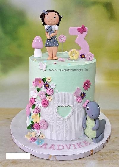 Pastel cream cake for girl's 3rd birthday - Cake by Sweet Mantra Homemade Customized Cakes Pune