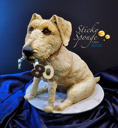 Log haired Jack Russell cake - Cake by Sticky Sponge Cake Studio