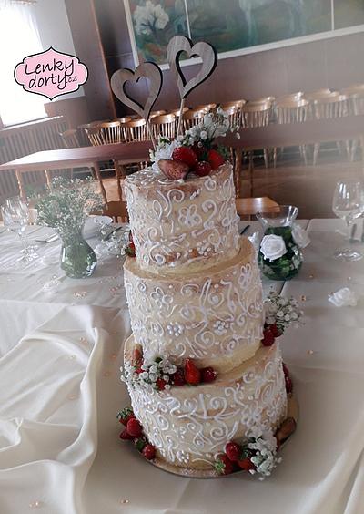 Wedding cake with strawbery - Cake by Lenkydorty