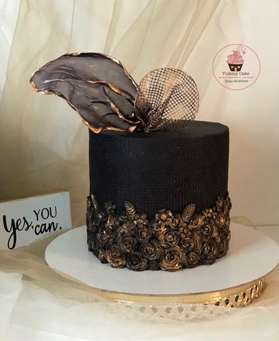 Black and copper Bas relief cake - Cake by Doaa Mokhtar