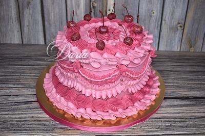 Pink Lambeth cake - Cake by Daria Albanese
