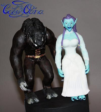 WorldOfWarcraft wedding figurines - Cake by cakesbyoana