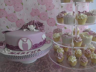 70th Birthday Cake and cupcakes - Cake by prettypetal