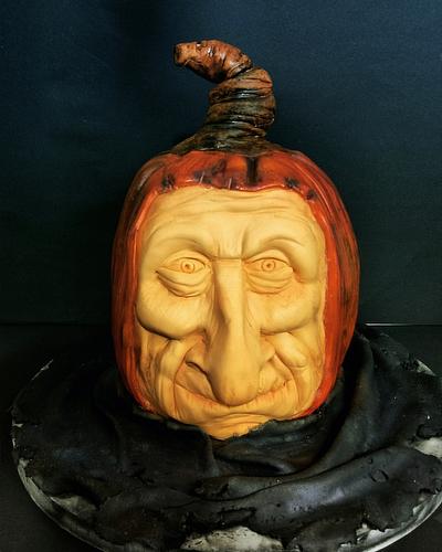 Sculpted pumpkin head  - Cake by MayBel's cakes