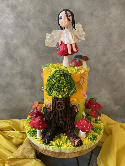 Whimsical Fairy Garden - Cake by Debjani Mishra