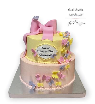 Big Ribbon and Butterflies - Cake by Cake Smile and Sweets by Mariya
