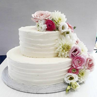 Flowers cake for a baptism - Cake by Silvia Tartari