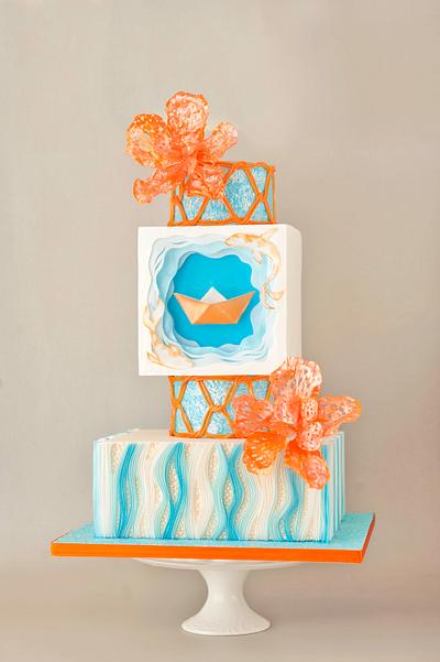 Origami Boat wedding cake - Cake by ArchiCAKEture