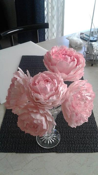 Peony flowers - Cake by Grans Cakes