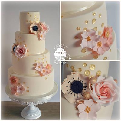 Coral and gold sequins  - Cake by Pipeddreams