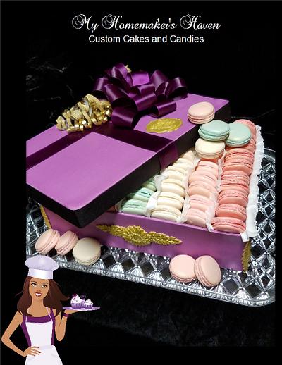 Macaron Gift Box Birthday Cake - Cake by Janis