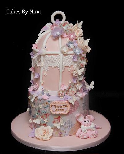 Soft and Girly Christening - Cake by Cakes by Nina Camberley