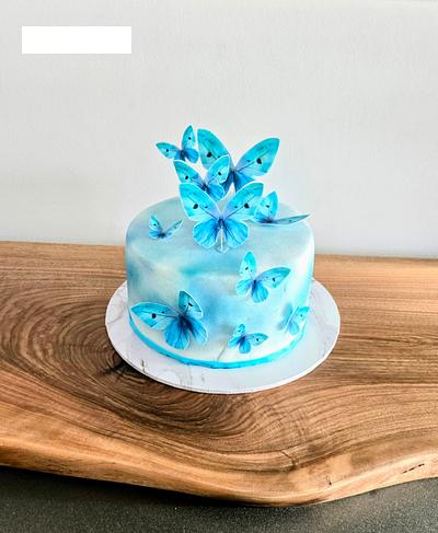 Blue butterfly  - Cake by Joan Sweet butterfly 