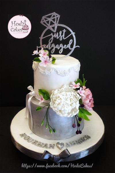 Engagement Cake  - Cake by Hend Taha-HODZI CAKES