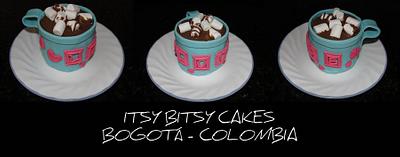 Hot chocolate with marshmallows mug cake - Cake by Itsy Bitsy Cakes