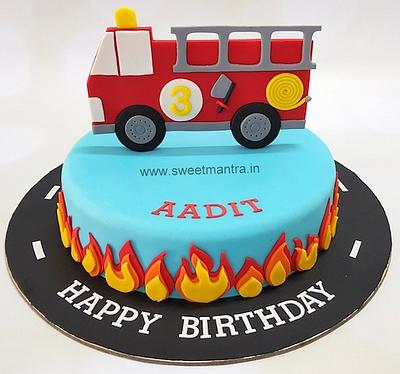 Fire truck cake - Cake by Sweet Mantra Homemade Customized Cakes Pune