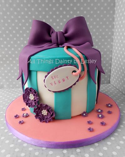 Gift Box Birthday Cake - Cake by All Things Dainty by Lesley