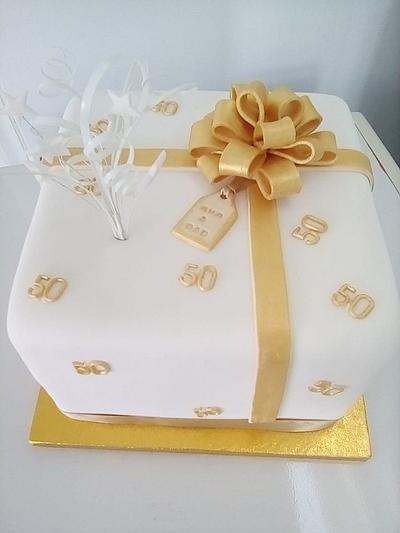 Golden Wedding Anniversary - Cake by Combe Cakes