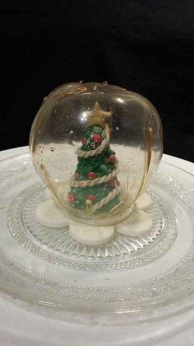 Snow Globe Cake Topper - Cake by Cristina Arévalo- The Art Cake Experience