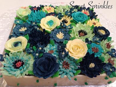 Flowers in Blue - Cake by Deepa Pathmanathan
