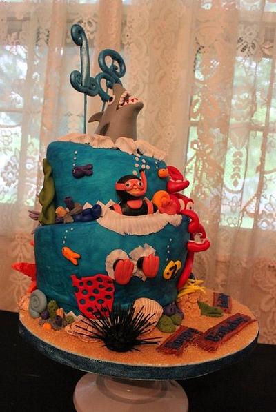 Shark/Ocean cake - Cake by Nancy's Cakes and Beyond
