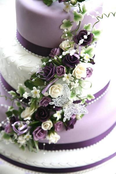 Pretty Purple Wedding Cake - Cake by Chaley O'Neill
