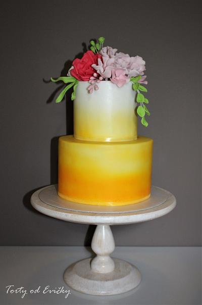 Yellow ombre - Cake by Cakes by Evička
