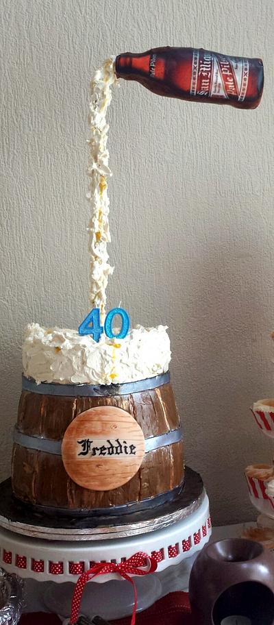 Pouring Beer on a Barrel  - Cake by Claribel 