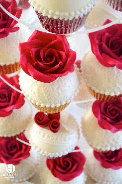 Red Roses - Cake by Hilary Rose Cupcakes