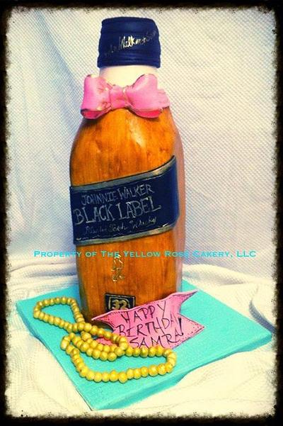 Johnnie Walker bottle - Cake by The Yellow Rose Cakery, LLC