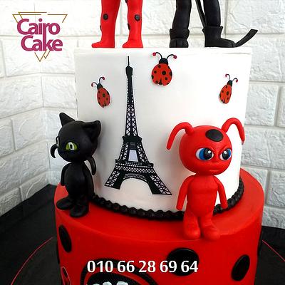 Miraculous Figure - Ladybug & Cat Noir - Cake by Ahmed - Cairo Cake احلى تورتة