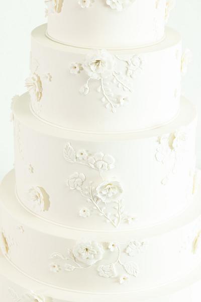 Traditional White on White  - Cake by Pamela Jane