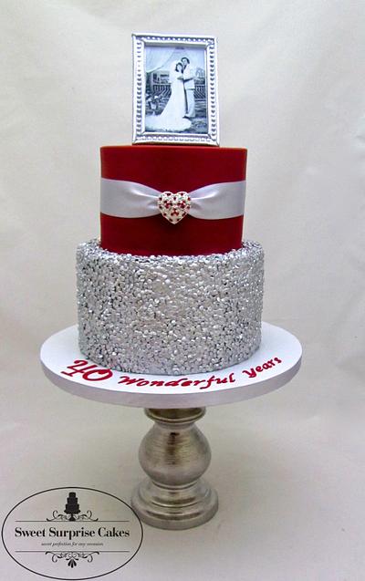 Rubies and Silver Sequins - Cake by Rose, Sweet Surprise Cakes