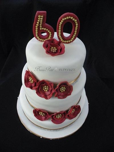 "60th" Birthday Cake - Cake by Beau Petit Cupcakes (Candace Chand)