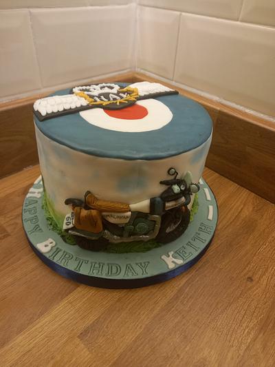 Royal Enfield motorbike and RAF cake  - Cake by Karen's Kakery