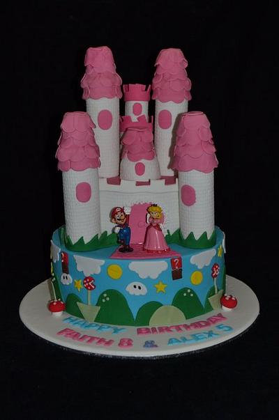 mario world and princess peach - Cake by Sue Ghabach