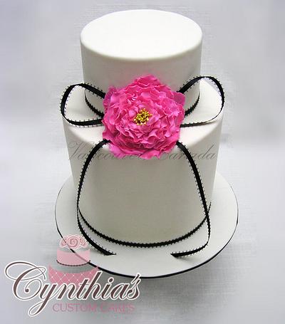 Pink Rose Wedding Cake - Cake by Cynthia Jones
