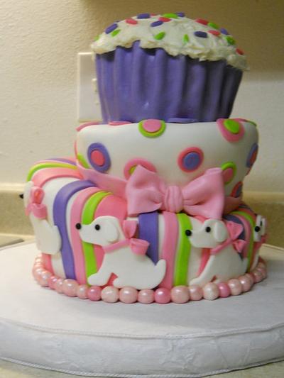 Puppies with bows - Cake by Laurie