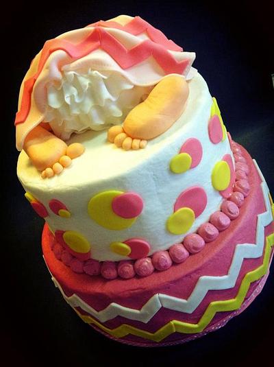 Chevron Baby Shower Cake - Cake by Heather Britton Collins