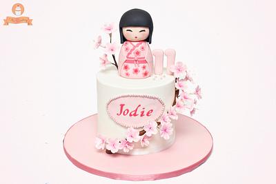 Kokeshi Doll and Cherry Blossoms Cake - Cake by The Sweetery - by Diana
