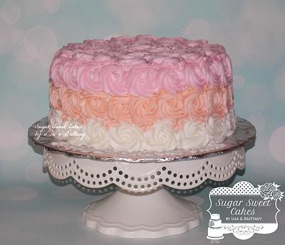 Pink & Peach Roses - Cake by Sugar Sweet Cakes