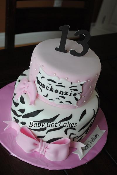 Pearls & Zebra Print - Cake by Baby Got Cakes